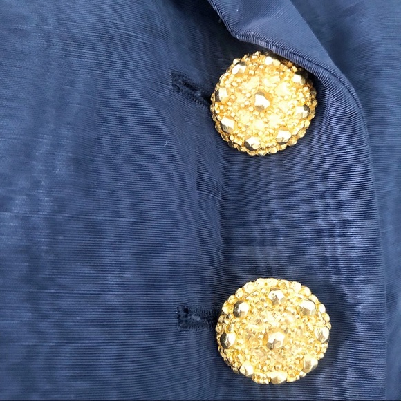 YVES SAINT LAURENT Vintage Navy Skirt Suit 40 - Picture 6 of 8